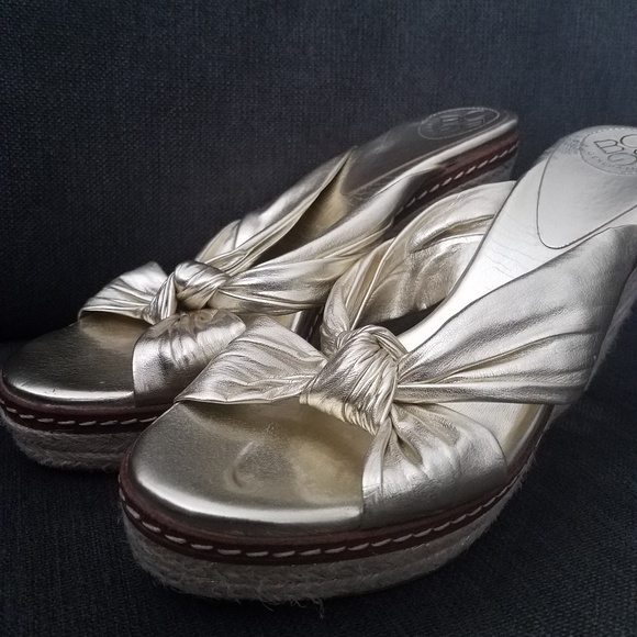 BCBG Gold Wedge Sandals - Picture 4 of 4